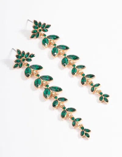 Lovisa Gold Mini Graduated Green Drop Earrings