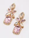 Lovisa Gold Mixed Oval Stone Square Drop Earrings In Gold