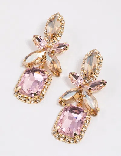 Lovisa Gold Mixed Oval Stone Square Drop Earrings