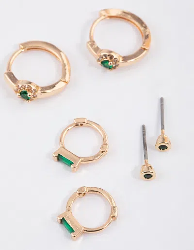Lovisa Gold Mixed Shape Diamante Earrings Pack