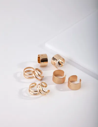 Lovisa Gold Mixed Texture Ear Cuff 8 Pack