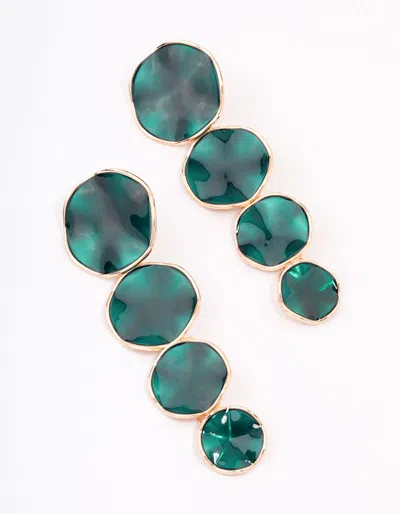 Lovisa Gold Multi-disc Green Drop Earrings