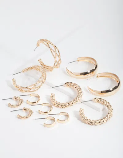 Lovisa Gold Multi Twist Hoop Earring 6 Pack