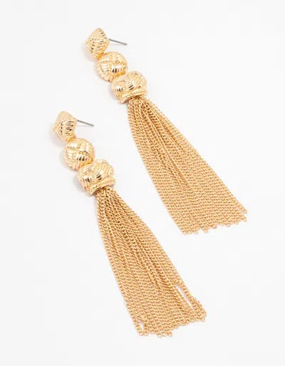 Lovisa Gold Multiple Knit Tassel Drop Earrings