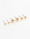 Lovisa Gold Multiple Sphere Stud Earrings 3-pack In Gold