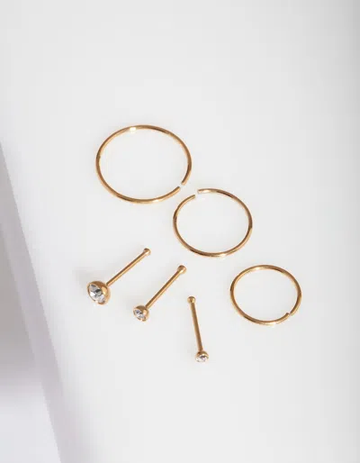 Lovisa Gold Nose Stud & Hoop 6 Pack