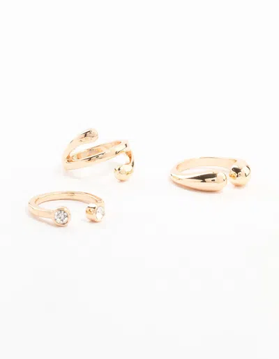 Lovisa Gold Open & Ball Rings 3-pack