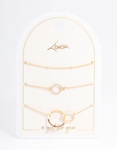 Lovisa Gold Open Circle Linked Bracelet Pack