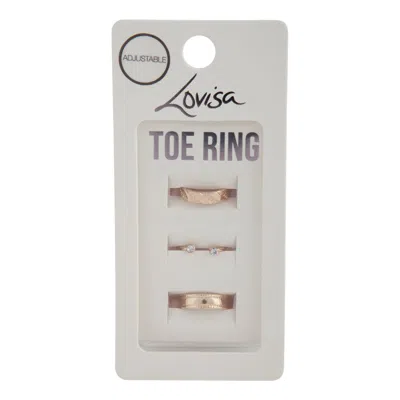 Lovisa Gold Open Diamante Toe Ring 3 Pack