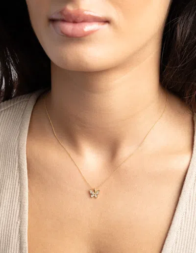Lovisa Gold Pave Butterfly Necklace