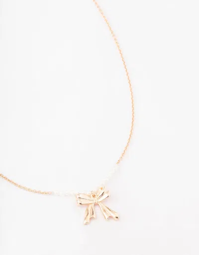 Lovisa Gold Pearl Bow Short Necklace