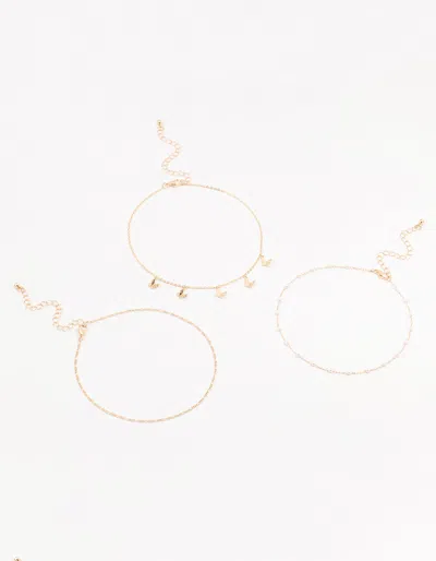 Lovisa Gold Pearl Butterfly Chokers 3-pack