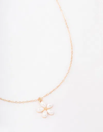 Lovisa Gold Pearl Flower Short Necklace