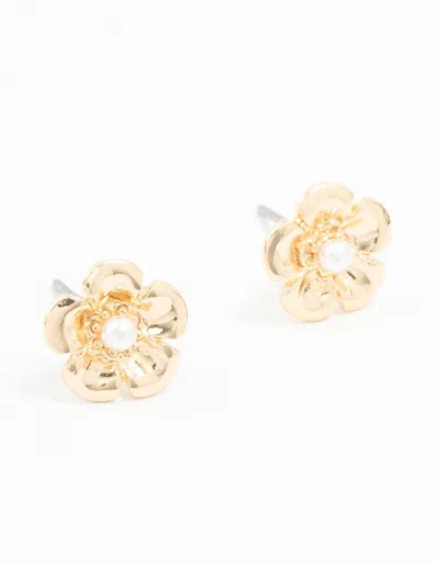 Lovisa Gold Pearl Flower Stud Earrings