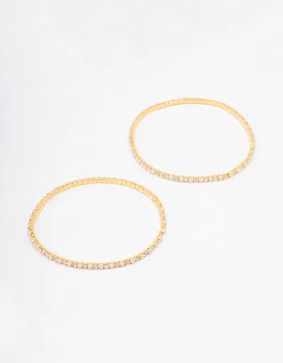 Lovisa Gold Plated Alternating Mini Cubic Zirconia Pearl Bangle