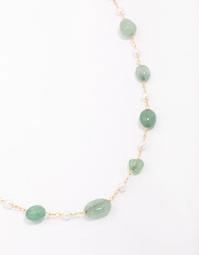 Lovisa Gold Plated Alternating Semi-precious Stone Chain Necklace