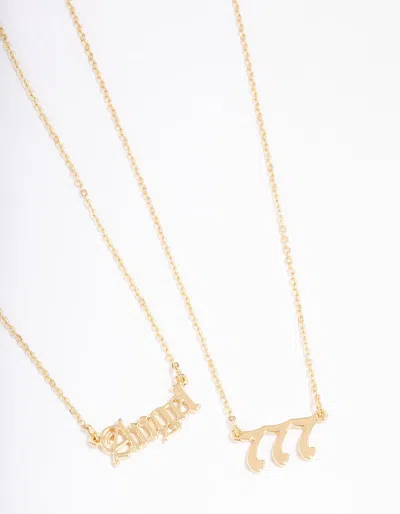 Lovisa Gold Plated Angel Number '777' Layered Necklace