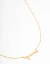 Lovisa Gold Plated Aquarius Script Pendant Necklace In Gold