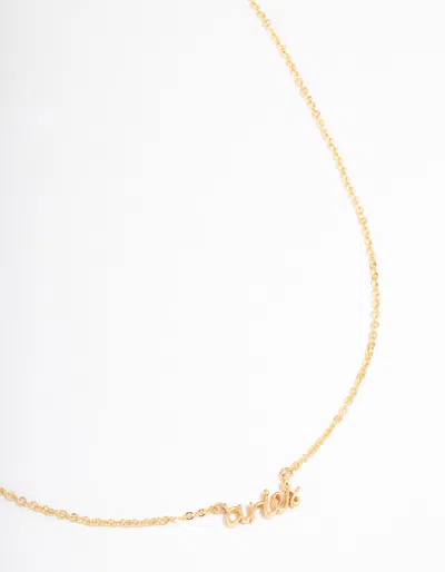 Lovisa Gold Plated Aries Script Pendant Necklace