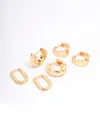 Lovisa Gold Plated Basic Huggie Hoop Earring 3-pack In Gold