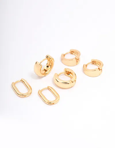 Lovisa Gold Plated Basic Huggie Hoop Earring 3-pack