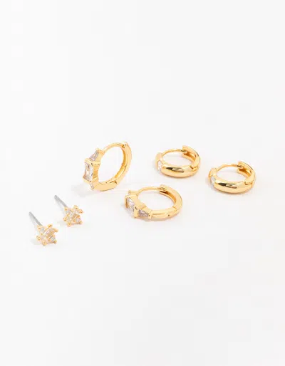 Lovisa Gold Plated Boho Baguette Earring 3-pack