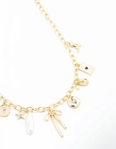 Lovisa Gold Plated Bow & Star Charm Necklace