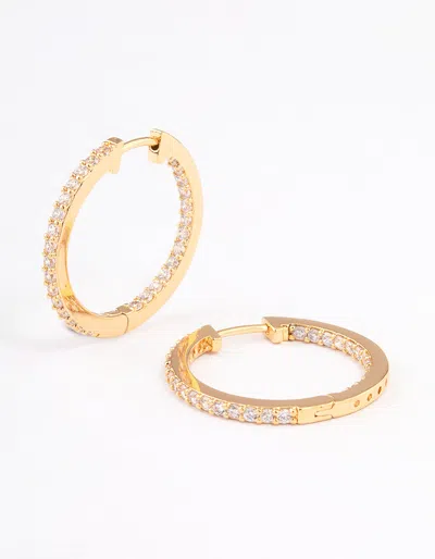 Lovisa Gold Plated Brass Cubic Zirconia Pave Huggie Earrings
