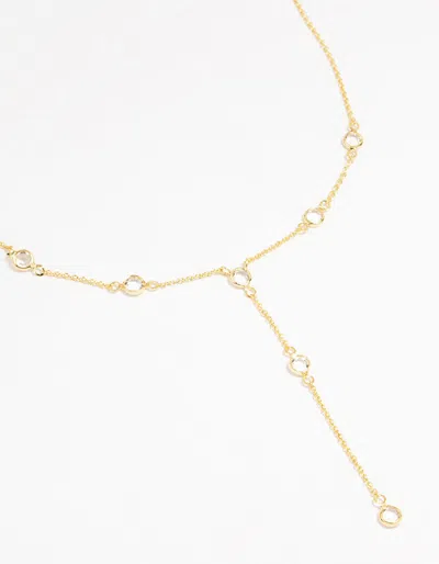 Lovisa Gold Plated Brass Cubic Zirconia Y-necklace