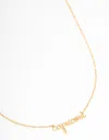 Lovisa Gold Plated Capricorn Script Pendant Necklace In Gold