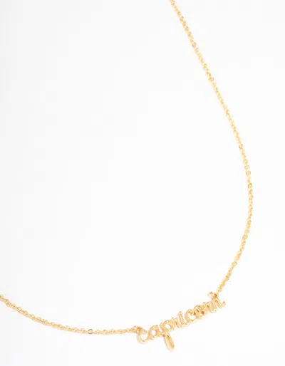 Lovisa Gold Plated Capricorn Script Pendant Necklace