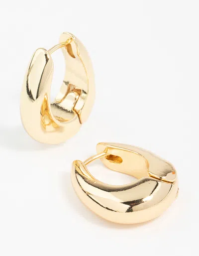 Lovisa Gold Plated Chunky Oval Huggie Hoop Earrings