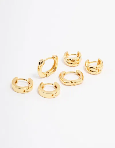 Lovisa Gold Plated Chunky Rope Huggie Hoop Earring 3-pack