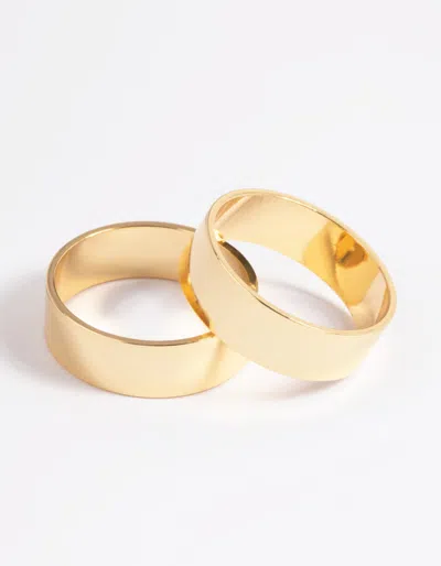 Lovisa Gold Plated Cigar Band Ring In Multi