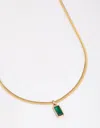 Lovisa Gold Plated Classic Cubic Zirconia Baguette Necklace In Gold