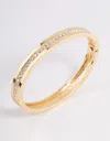 Lovisa Gold Plated Classic Diamante Hinge Bangle In Gold