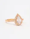 Lovisa Gold Plated Classic Pear Cubic Zirconia Engagement Ring In Gold