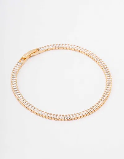Lovisa Gold Plated Crystal Baguette Tennis Bracelet