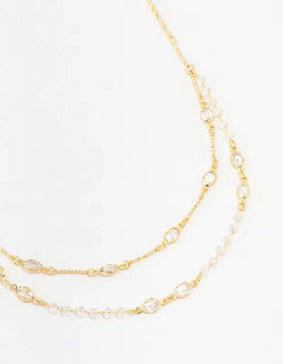 Lovisa Gold Plated Crystal Layered Necklace