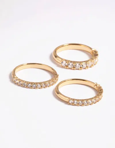 Lovisa Gold Plated Cubic Zirconia Baguette Pack Ring