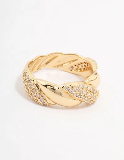 Lovisa Gold Plated Cubic Zirconia Braided Ring