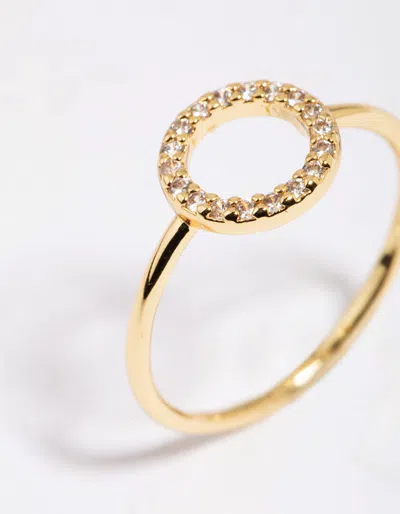 Lovisa Gold Plated Cubic Zirconia Circle Ring In Silver
