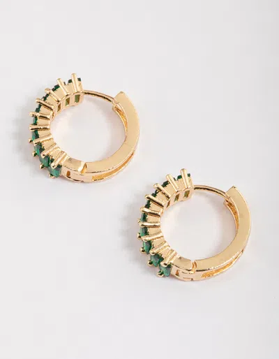 Lovisa Gold Plated Cubic Zirconia Classic Baguette Hoop Earrings