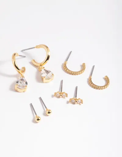 Lovisa Gold Plated Cubic Zirconia Dainty Earring Pack