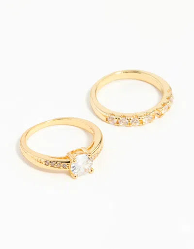 Lovisa Gold Plated Cubic Zirconia Engaement Ring Set