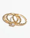Lovisa Gold Plated Cubic Zirconia Engaement Ring Stack In Multi