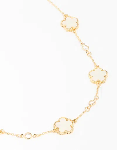 Lovisa Gold Plated Cubic Zirconia Flower Pendant Necklace