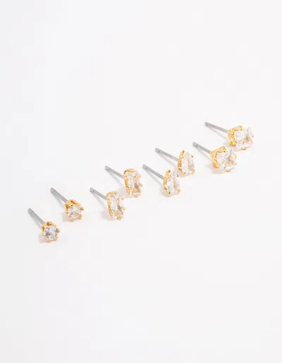 Lovisa Gold Plated Cubic Zirconia Stud Earring 4-pack