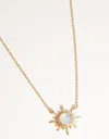 Lovisa Gold Plated Diamante And Moonstone Sun Necklace In Gold