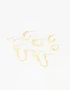 Lovisa Gold Plated Diamante Hoop & Chain Drop Earrings 5-pack